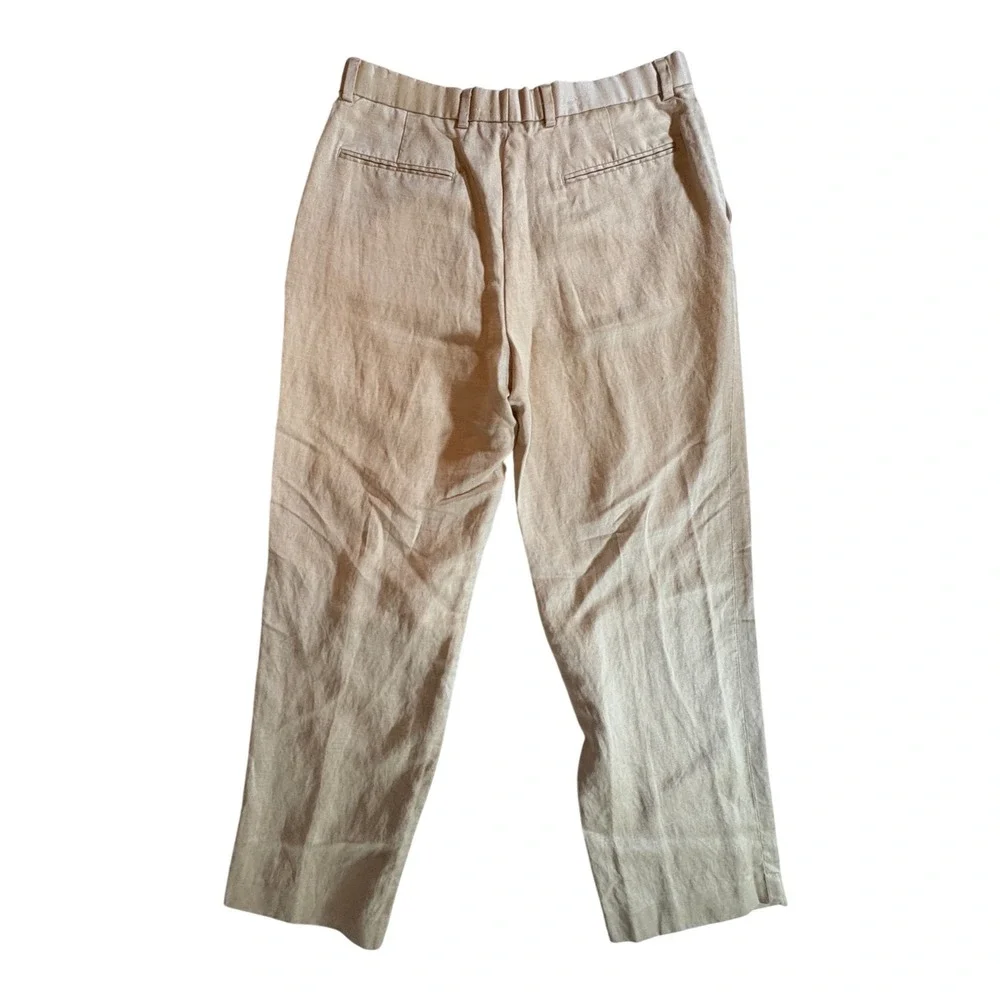 Perry Ellis Linen Blend Trousers Mens 32/30 Beige Straight Summer Dress Pants
